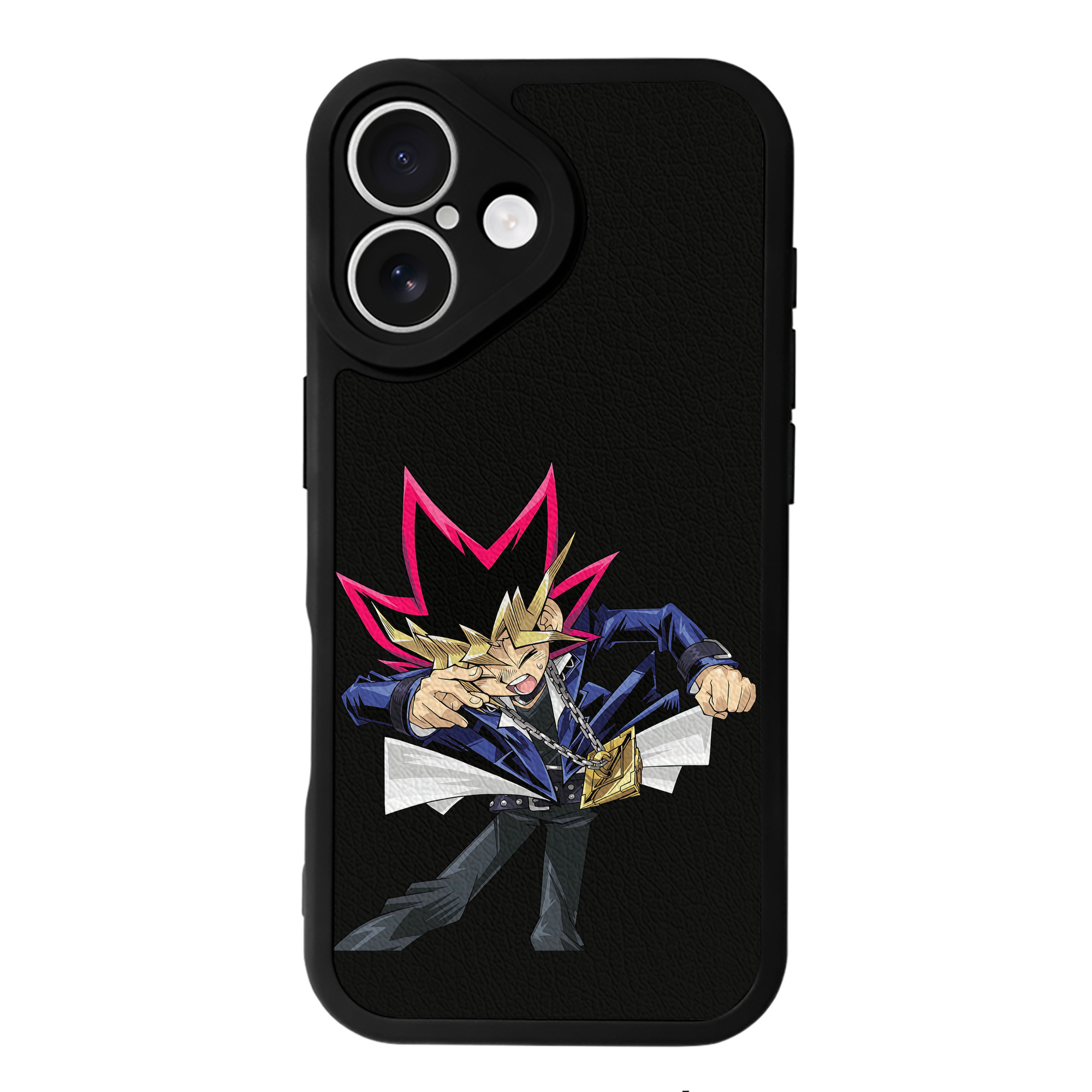 （画像用） 遊☆戯☆王 Yu-Gi-Oh! 【iPhone 16シリーズ対応】シリコンスマホケース（レザー調） 材質：シリコン